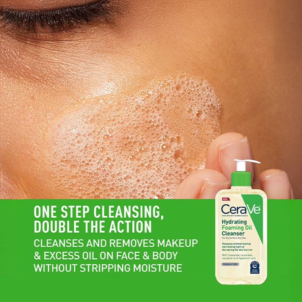 CeraVe - Hydrating Oil-to-Foam Luminous Cleanser 473ml-Gel Cleanser-Aladin Beauty