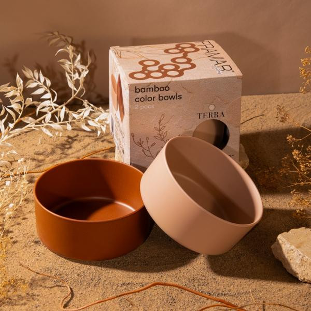 Framar Bamboo Bowls Neutrals Terra 2 Pack