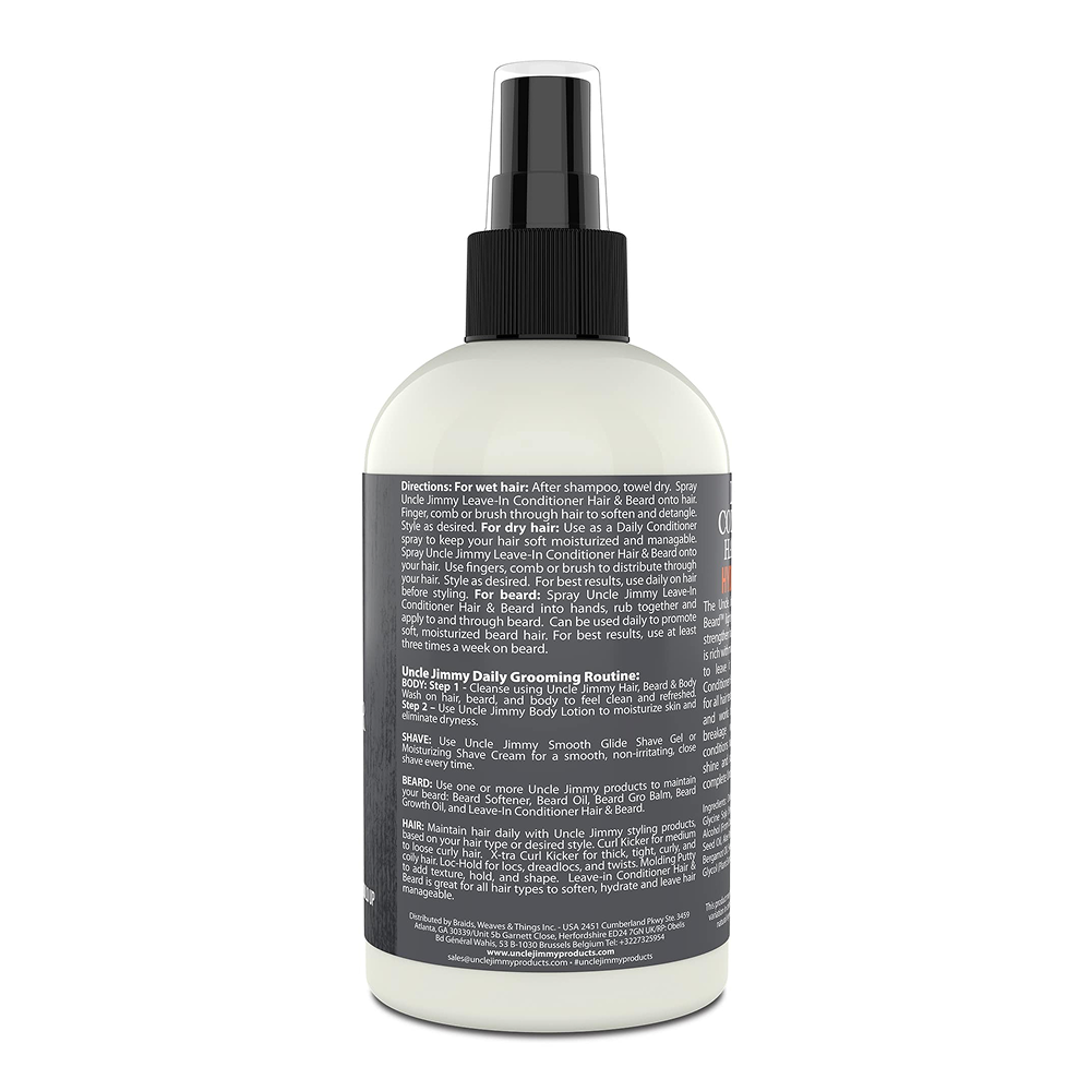 Uncle Jimmy Hair & Beard Leave-in Conditioner 8oz-All-Aladin Beauty