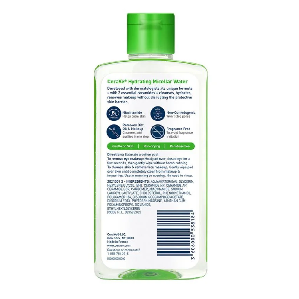 Cerave Hydrating Micellar Cleansing Water 295ml-Cleansing Milk-Aladin Beauty