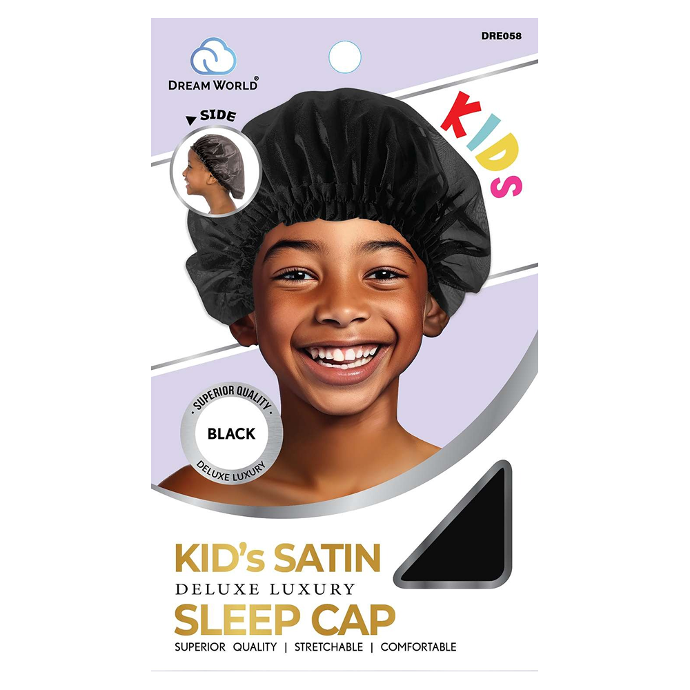 Dream World Kid-Sleep Cap Satin Black