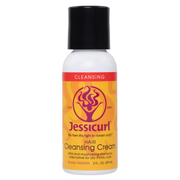 Jessicurl Hair Cleansing Cream, 2 fl oz white bottle with black cap and orange "Island Fantasy" label.
