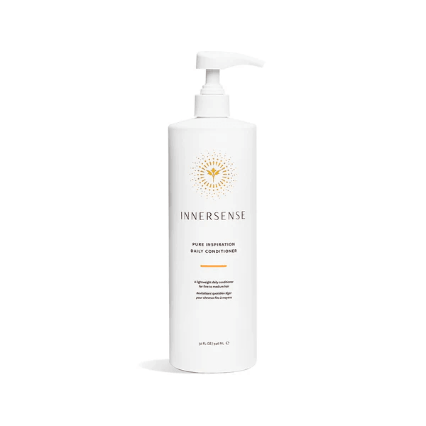 White Innersense Pure Inspiration Daily Conditioner bottle with pump, 32 fl oz.
