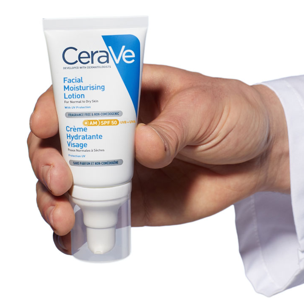 Cerave Facial Moisturizer with SPF 50 for Dry Skin 52ml-Sunscreen-Aladin Beauty