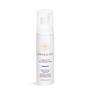 White Innersense I Create Lift Volumizing Foam bottle with clear pump top and gold sun logo.
