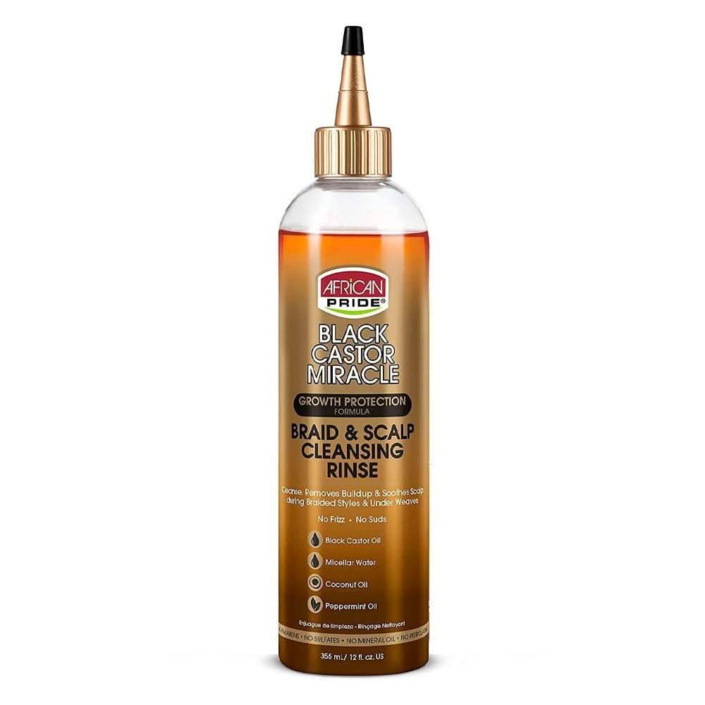 African Pride Black Caster Oil Braid and Scalp Cleansing 355ml-Clarifying Shampoo-Aladin Beauty