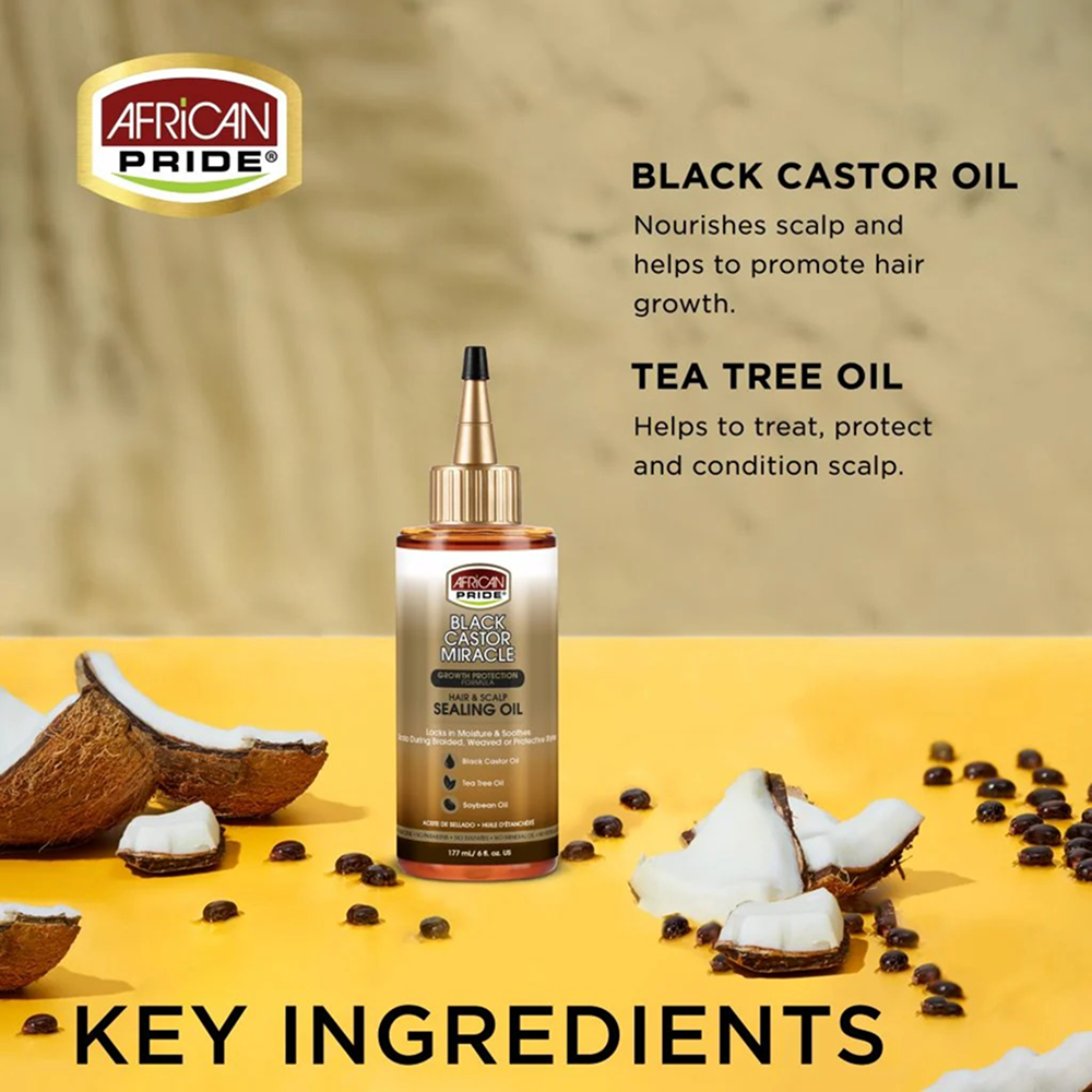 African Pride Black Castor Hair & Scalp Sealing Oil 117ml