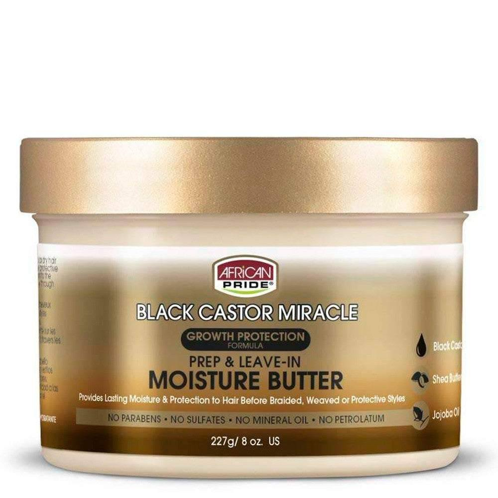 African Pride Black Castor Prep & Leave-In Moisture Butter 227g