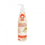 Afro Love Tight Curl Hydrating Jelly, a tall white pump bottle with an orange heart logo and text.