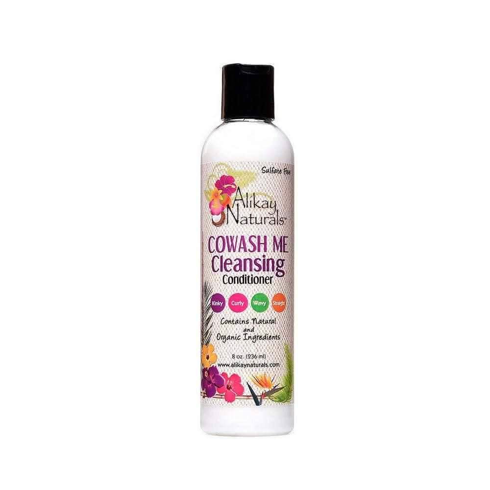 Alikay Naturals Co-Wash Me Cleansing Conditioner, 236ml clear bottle with black cap and floral label.