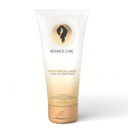 White and gold Bounce Curl Moisture Balance Leave-In Conditioner 177ml tube with a curly hair logo.