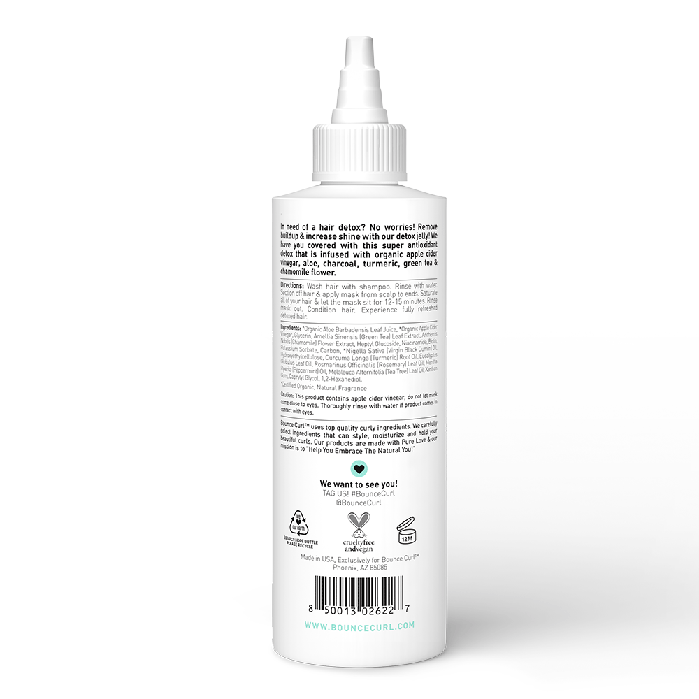 White Bounce Curl Turmeric Purifying Hair & Scalp Mask bottle with a pointed applicator cap.
