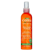 Orange Cantu Coil Calm Detangler spray bottle, 237ml, with white label for natural curls.