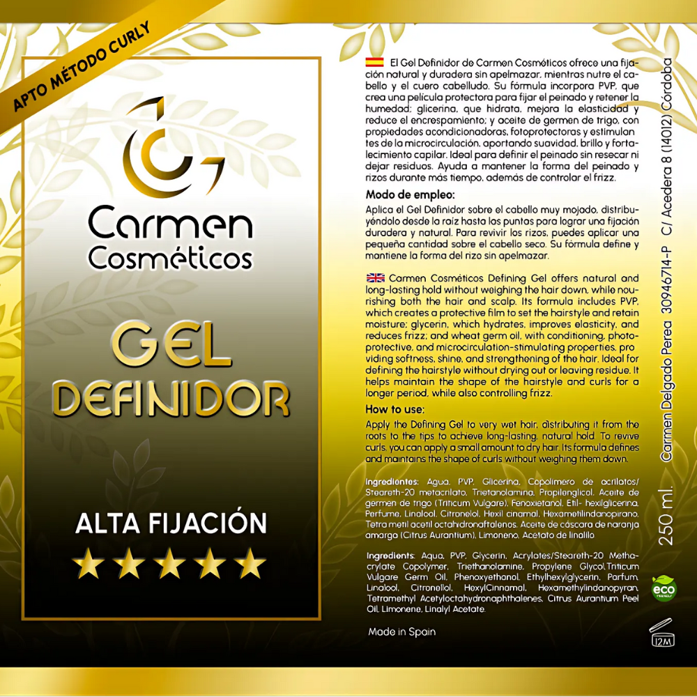 Carmen Cosméticos High-Hold Defining Gel 250ml