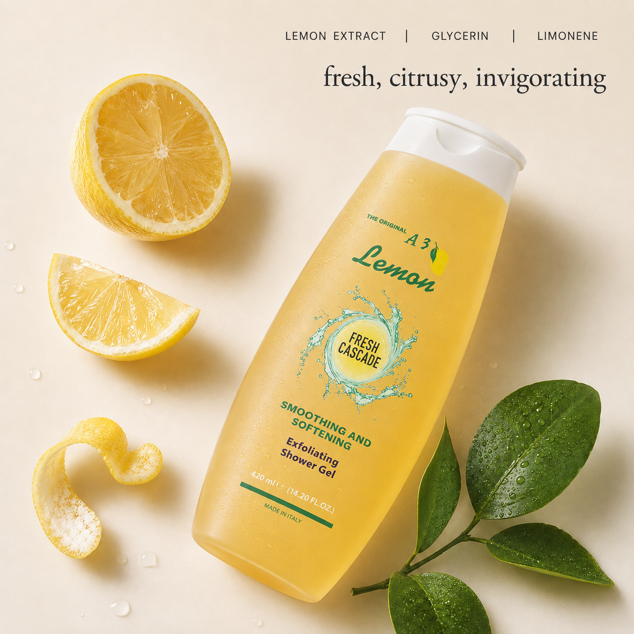 A3 Lemon Fresh Cascade Exfoliating Shower Gel
