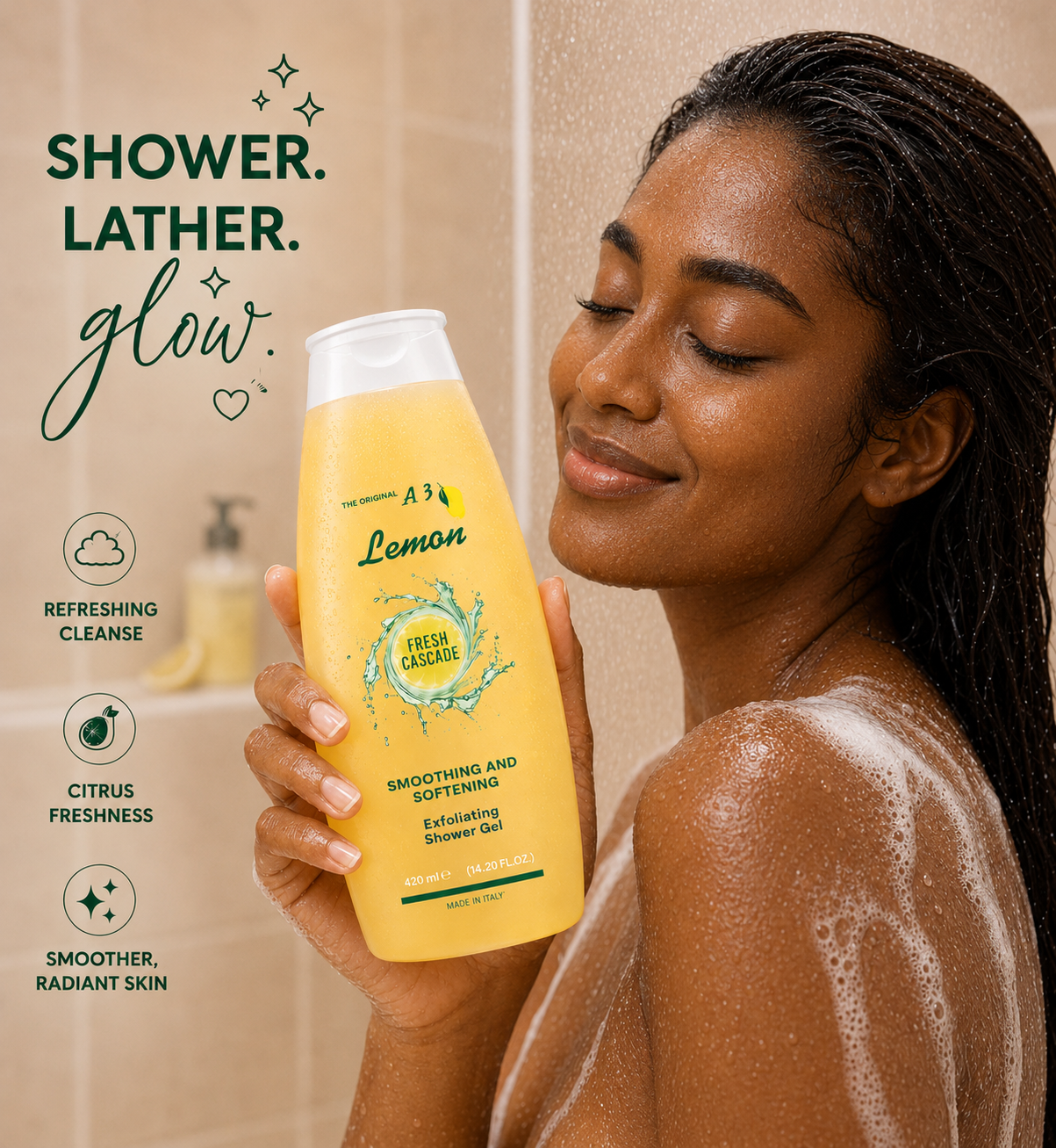 A3 Lemon Fresh Cascade Exfoliating Shower Gel