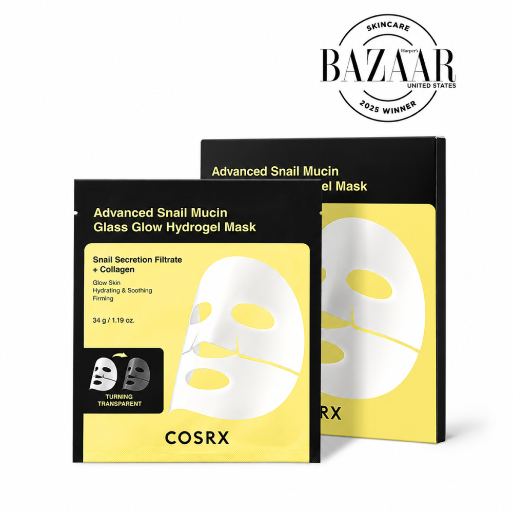 Cosrx Advanced Snail Mucin Glass Glow Hydrogel Face Masks 34g | Pack Of 3