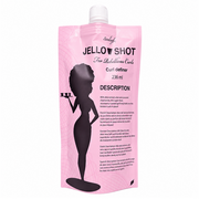 Pink Ecoslay Jello Shot Curl Definer pouch with a white cap, featuring a black silhouette of a woman.