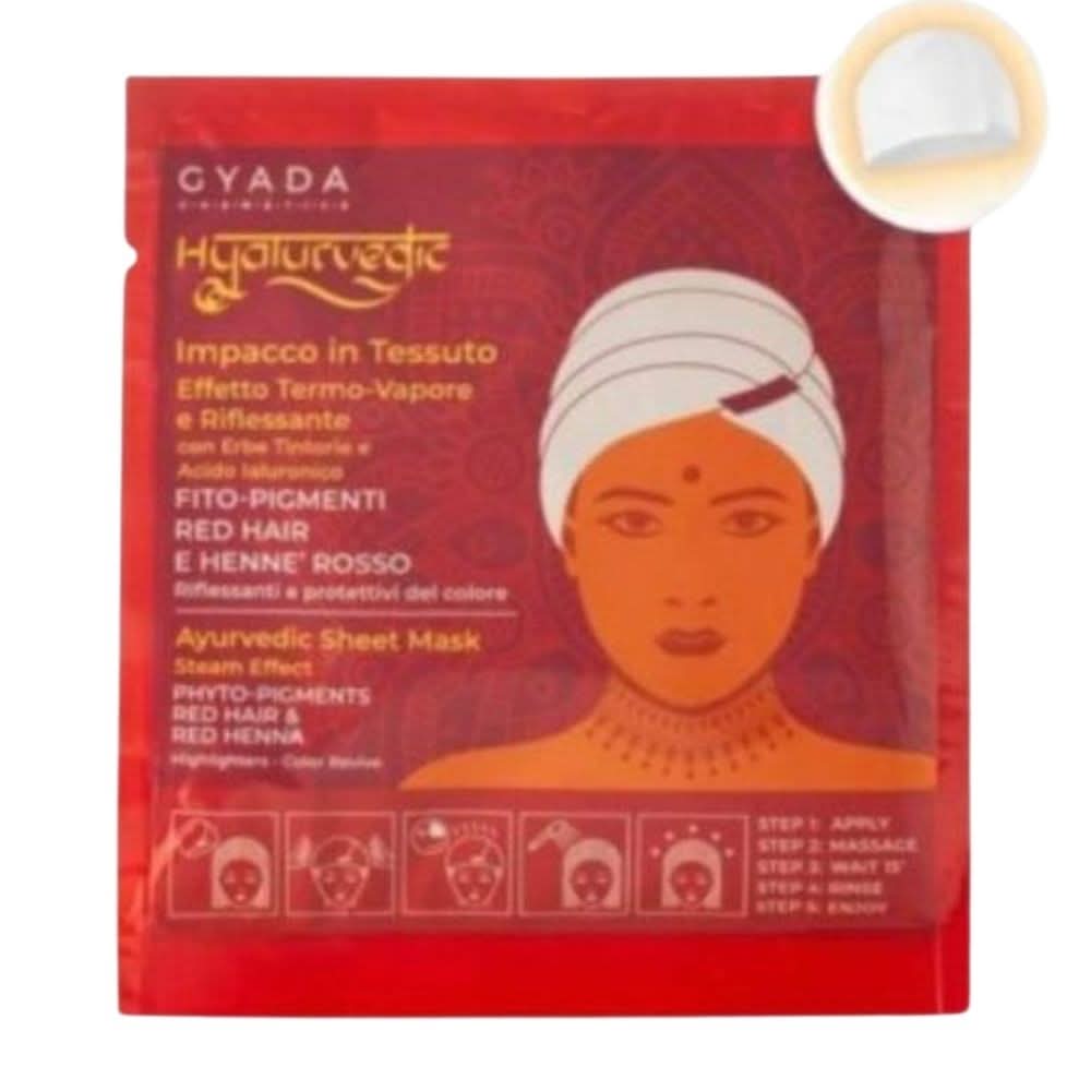 Gyada Hyalurvedic Reflective Ayurvedic Fabric Hair Wrap – Red Hair-Hair Mask-Aladin Beauty