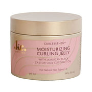 KeraCare Curlessence Moisturizing Curling Jelly in a 340g pink and gold jar.