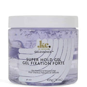 KeraCare Gelessence Super Hold Gel, 455g clear jar with purple gel and white lid.