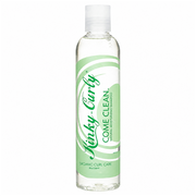 Clear Kinky Curly Come Clean shampoo bottle, 236ml, with green label and white flip-top cap.
