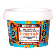 Lola Cosmetics Be(M)dita Ghee Reconstruction Mask, 100g blue tub with papaya slices and white lid.