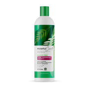 White bottle of Moistful Curl Enhancing Shampoo with green tropical leaf design and green cap, 473ml.