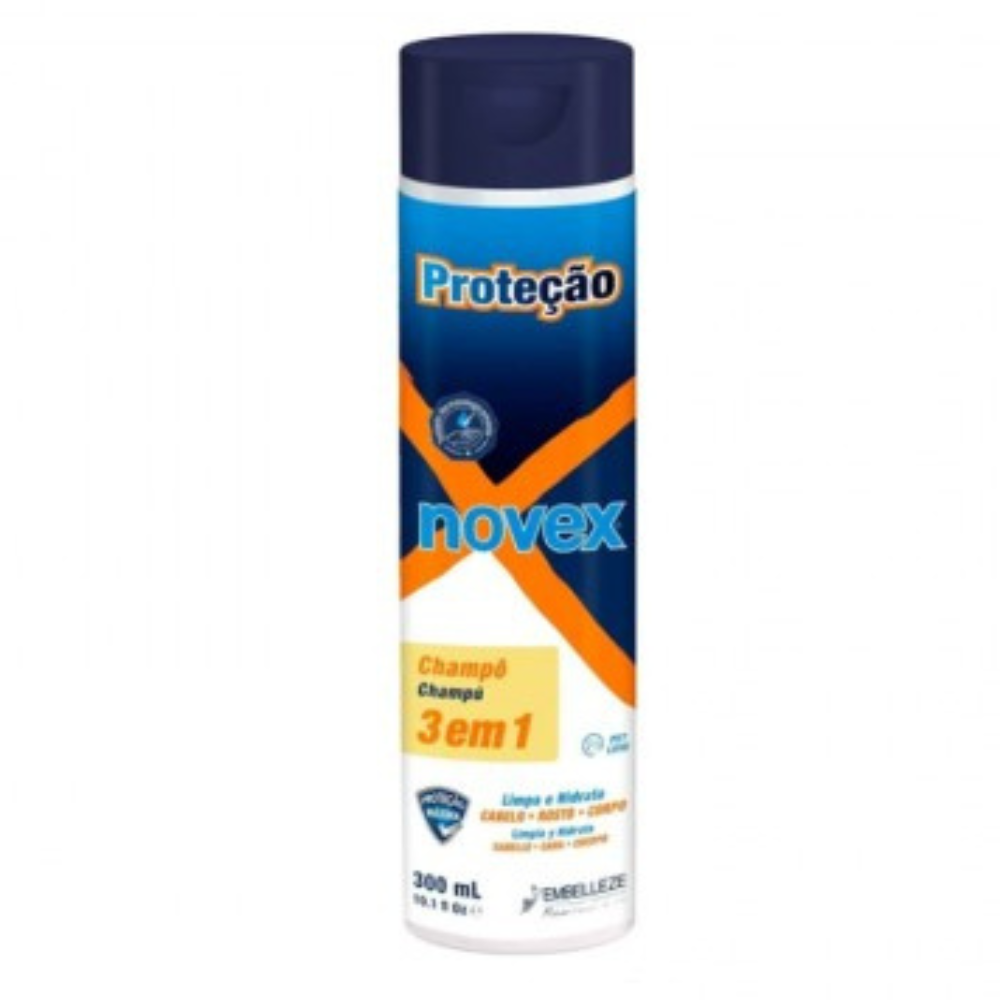 Novex 3 In 1 Protection Shampoo (Hair ? Face ? Body) 300ml-Gentle Shampoo-Aladin Beauty