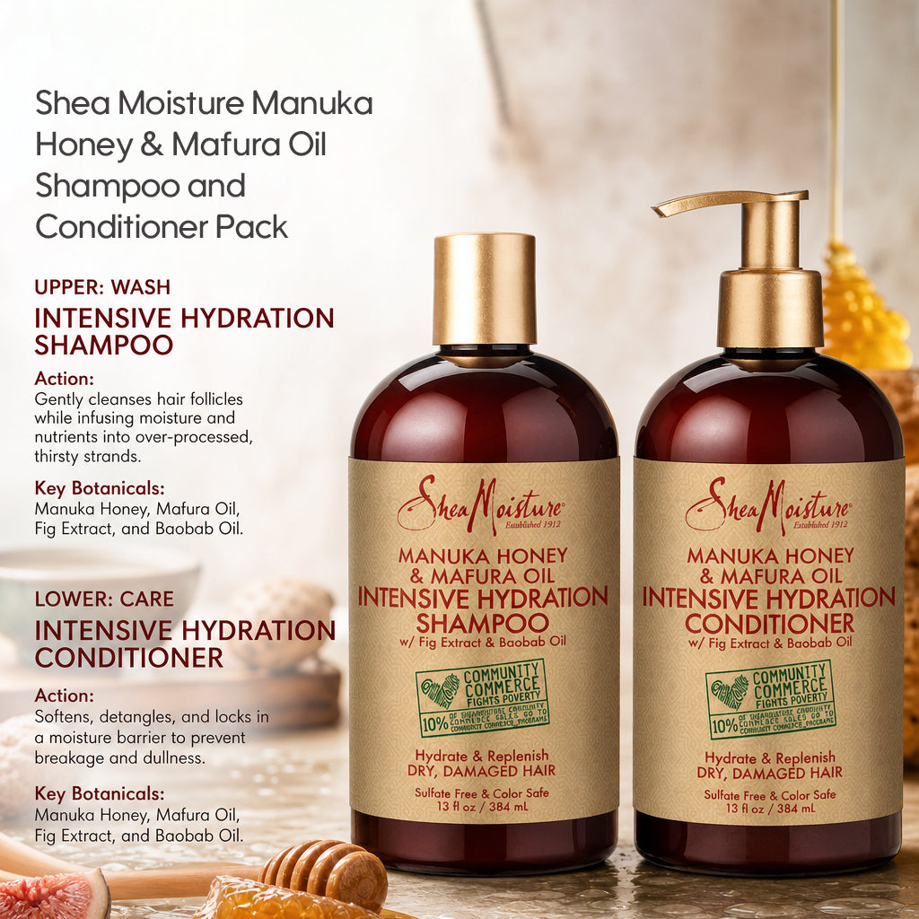 Shea Moisture Manuka Honey & Mafura Oil Shampoo and Conditioner Pack