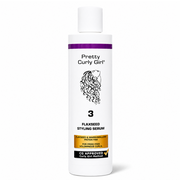 White Pretty Curly Girl Flaxseed Styling Serum bottle with purple and gold labels, 250ml.
