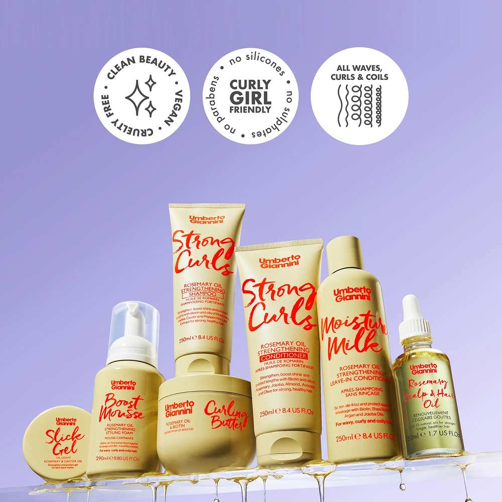 Umberto Giannini Strong Curls Moisture Milk Rosemary Oil Leave-In Conditioner 250ml-Leave-in Conditioner-Aladin Beauty