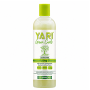 Yari Green Curls Sulfate-Free Moisturizing Shampoo, 355ml clear bottle with a bright green cap and label.