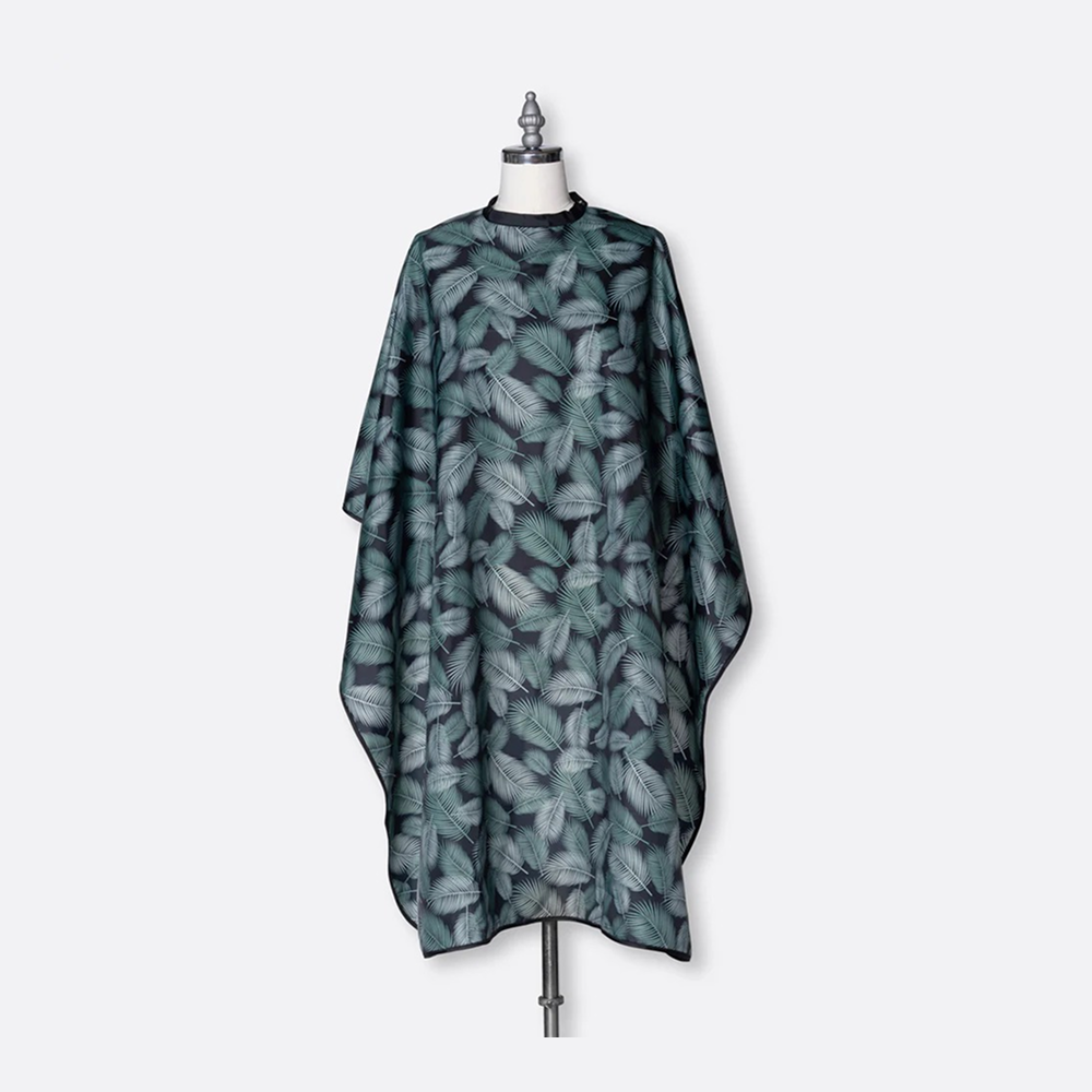 Bifull Black Cutting Cape with Leaf Design