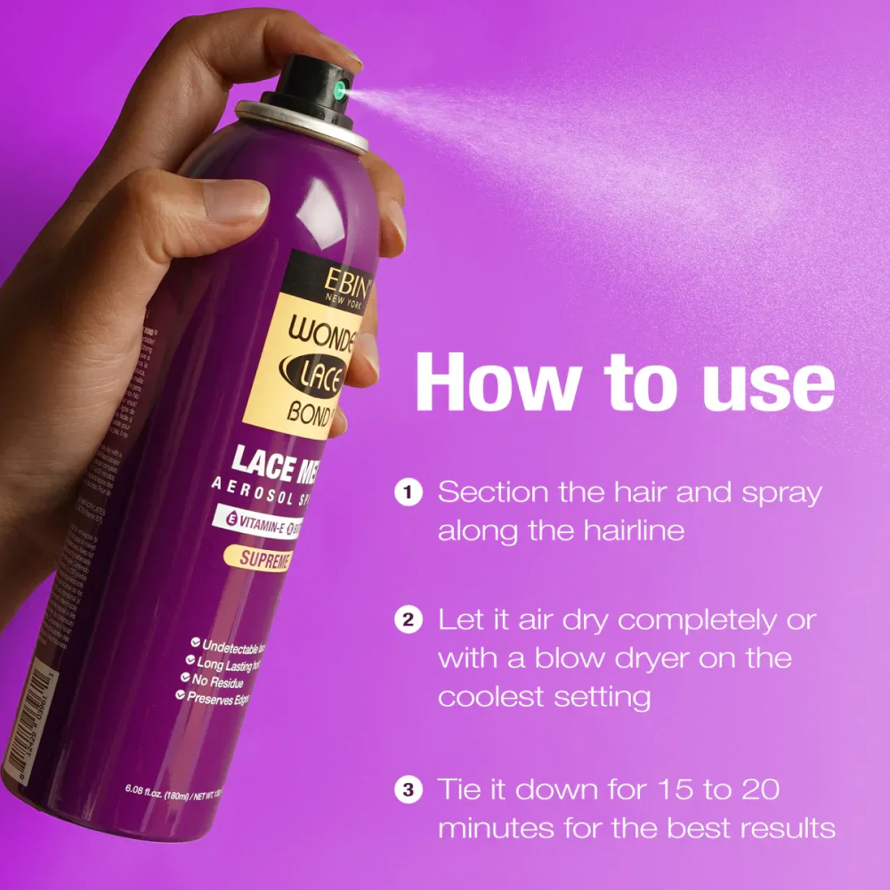 Ebin Wonder Lace Bond Melting Spray Vitamin E & Biotin 80ml-All-Aladin Beauty