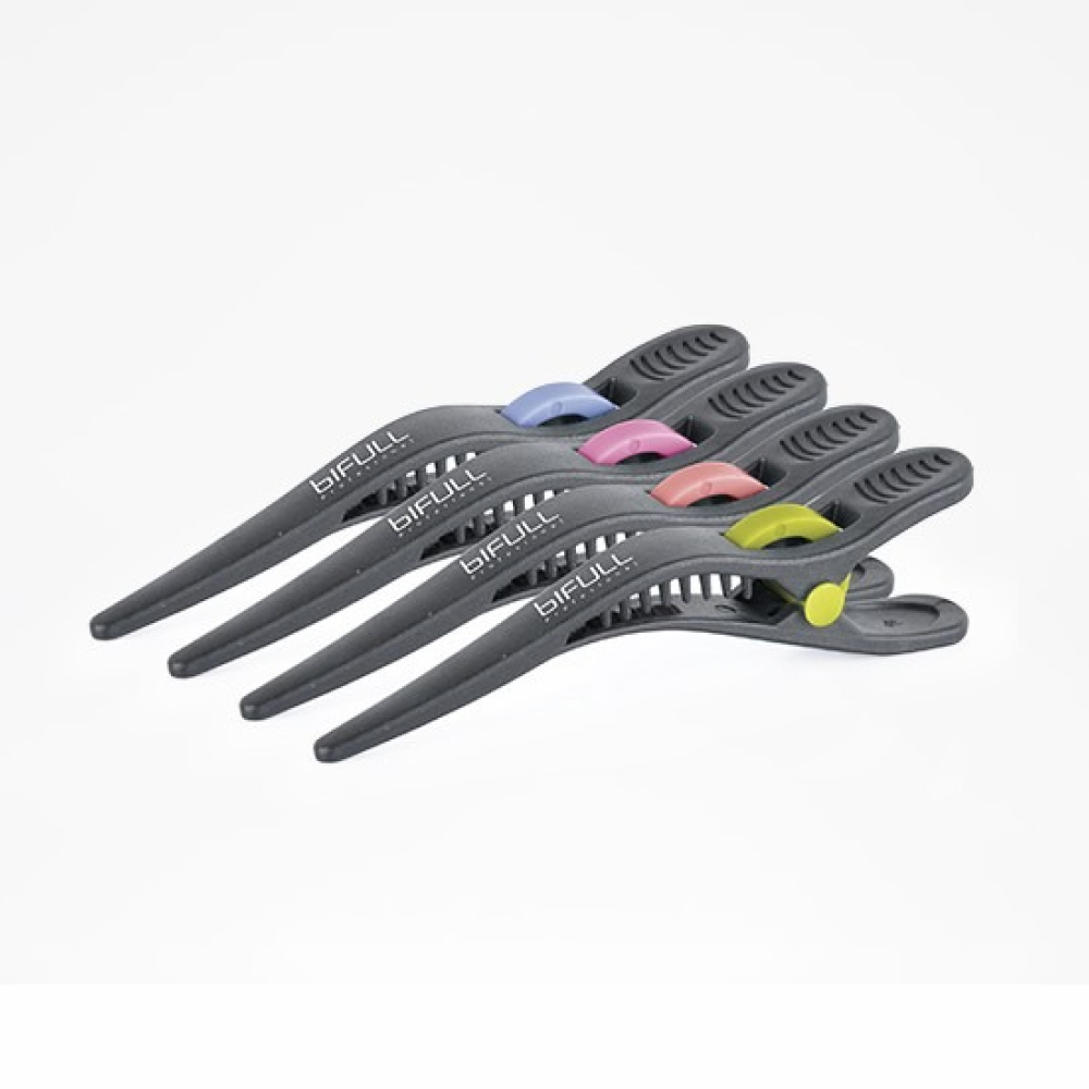 Bifull Sectioning Clips Black with Color Details (Pack of 4)